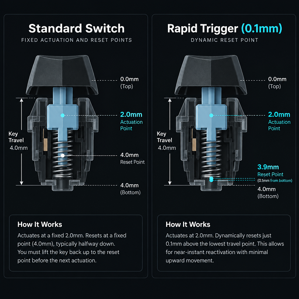 Rapid Trigger vs Standard Reset Diagram